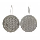 Round Circle Flat Basket Weave 925 Sterling Silver Earrings Handmade Karen Tribe