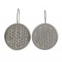 Round Circle Flat Basket Weave 925 Sterling Silver Earrings Handmade Karen Tribe