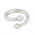 7" Lotus Twist Round Polish Tube 11mm 925 Sterling Silver Cuff Bracelet Bangle