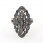 Marquise Stone Diamond Shape Moonstone Labradorite 925 Sterling Silver Ring