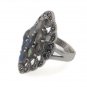 Marquise Stone Diamond Shape Moonstone Labradorite 925 Sterling Silver Ring