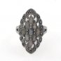 Marquise Stone Diamond Shape Moonstone Labradorite 925 Sterling Silver Ring