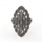 Marquise Stone Diamond Shape Moonstone Labradorite 925 Sterling Silver Ring