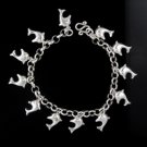 Dolphin Fish Dangle Charm Chain 925 Sterling Silver Link Bracelet