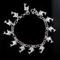 Dolphin Fish Dangle Charm Chain 925 Sterling Silver Link Bracelet