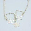 10.5" Cute Flower Dangle 925 Sterling Silver Chain Anklet Bell