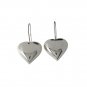 Plain Polish Puffy Heart Dangle Hook 925 Sterling Silver Earrings