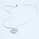 9" Crystal Love Heart Charm Dangle 925 Sterling Silver Chain Anklet Bell