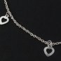 10" Multi Love Open Heart Dangle 925 Sterling Silver Chain Anklet Ankle Bracelet