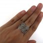 Cross Wavy Line 925 Sterling Silver Marcasite Ring