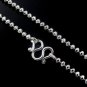 2.5mm Round Bead Disco Ball Diamond Cut Facet 925 Sterling Silver Chain Necklace