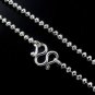 2.5mm Round Bead Disco Ball Diamond Cut Facet 925 Sterling Silver Chain Necklace