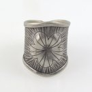 Karen Hill Tribe Blossom Flower Band 925 Sterling Silver Ring Free Sz 8.5