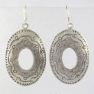 Oval Curve Circle Sterling Silver Earrings Thai Karen Hill Tribe Stamp Handmade