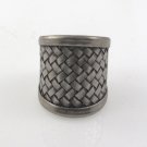 Karen Hill Tribe Dome Basket Weave Braid 925 Sterling Silver Ring  Free size 7.5