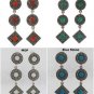 Circle Square Geometric Drop Natural Stone Marcasite 925 Sterling Silver Earring