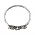8" 4mm Dragon Naga 925 Sterling Silver Cuff Bracelet Bangle Amulet