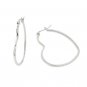 Heart Shape Hoop Snap 925 Sterling Silver Earrings Plain Polish