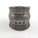 Karen Hill Tribe Thai Thick Band 925 Sterling Silver Ring Handmade Free Size