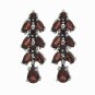 Long Teardrop Vine Drop Dangle Gemstone 925 Sterling Silver Earrings