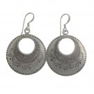 Circle Round Ring Flower Stamp Dangle 925 Sterling Silver Earrings Karen Hill