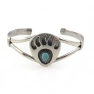 6" Bear Claw Turquoise Hobi 925 Tribal Sterling Silver Cuff Bracelet Polish
