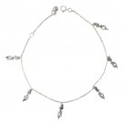 10" Sexy Cat Charm 925 Sterling Silver Chain Anklet Black Oxidized Bracelet