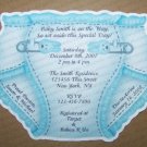 Personalized Die Cut Diaper Baby Shower Invitaitons (ccdiaper103)