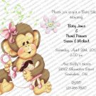 Personalized Baby Shower Invitations Monkey (babygirl2016))
