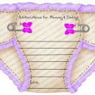 Personalized Die Cut Diaper Baby Shower Advice Card (ccdiaperadvicecard119)