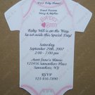 Personlized Die Cut Onesies Baby Shower Invitaitons (babygirl111)