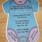 Personalized Die Cut  Onesie Baby Shower Invitaitons (cconesie126)