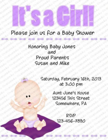 Personalized Baby Shower Invitations (baby girl2033)