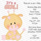 Baby Personalized Flat Baby Shower Invitation (babygirl2200)