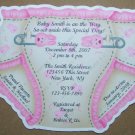 Personalized Die Cut Diaper Baby Shower Invitaiton (ccdiaper104)