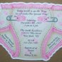 Personalized Die Cut Diaper Baby Shower Invitaiton (ccdiaper104)
