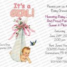 Personalized Flat Baby Shower Invitation (babygirl2215)