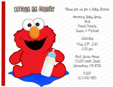 Personalized Flat Baby Shower Invitations (babyboy 1183)