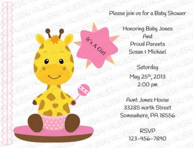 Baby Shower Flat Invitation (babygirl2243)