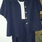 Womens Plus Vintage Nicole Studio New York 2 pc dress jacket outfit navy size 22