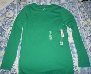 Juniors Womens JCP green long sleeve tshirt top shirt size XL NWT