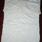 Womens white lace short sleeve Ann Taylor Loft top shirt size XS