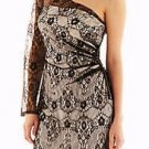 Junior's Lilliana One Shoulder Mini Black Lace Dress Size 0 NWT