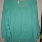 Womens Plus unbranded turquoise 3/4 sleeve blouse size 3X