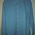 Mens IZOD blue/white button front long sleeve casual dress shirt size L