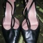 Womens Liz Claiborne black leather pumps heels size 7 1/2 shoes