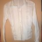 Esprit white long sleeve button collared shirt in size 10 womens
