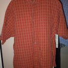 Men's George button front collared short sleeve shirt size 2X orange/green