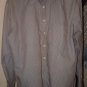Mens Merona brown/white striped button front collared long sleeve shirt size L