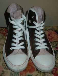 Converse All Star Chuck Taylor hi top canvas shoes size 7 men 9 women pink/brown